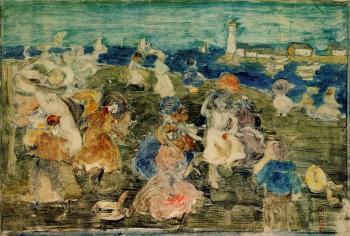 莫裡斯 巴西 加斯特 Beach Scene with Lighthouse 莫裡斯 巴西 加斯特 Beach Scene with Lighthouse
